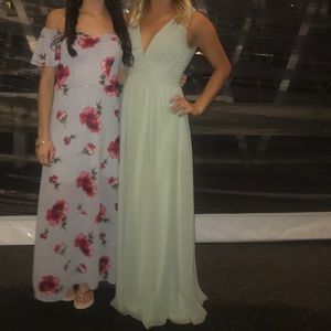 Dusty sage green long dress